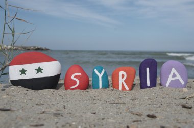 Syria, souvenir on colourful stones clipart