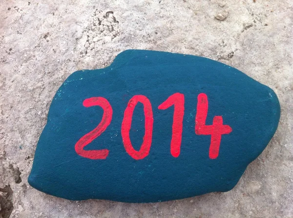 Szczęśliwego nowego roku 2014 na kamienie — Zdjęcie stockowe