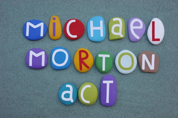 Michael Morton Act Gesetzestext Aus Texas Bestehend Aus Mehrfarbigen Steinbuchstaben — Stockfoto