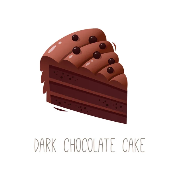 收集所有字母的蛋糕 馅饼和甜点 字母D 黑巧克力蛋糕 孤立的矢量说明 — 图库矢量图片