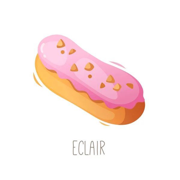 收集所有字母的蛋糕 馅饼和甜点 字母E Eclair 孤立的矢量说明 — 图库矢量图片