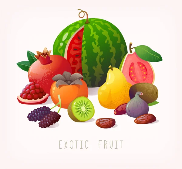 Collection Multiple Fruit Isolated Vector Illustration Good Market Labels Juice — ストックベクタ