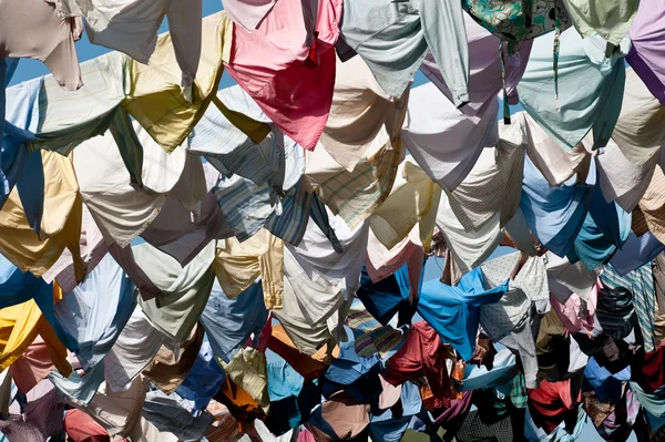 Hanged Colourful shirts — Stock Photo, Image