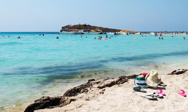 Spiaggia di sabbia, Cipro — Foto Stock