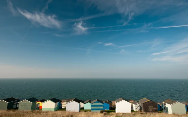 Tengerparti kunyhót, Whitstable — Stock Fotó