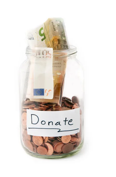 Jar with money from Donation — Stock Photo, Image