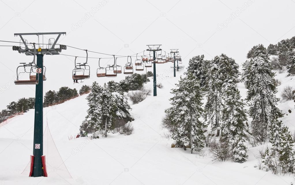 Winter landscape, ski resort