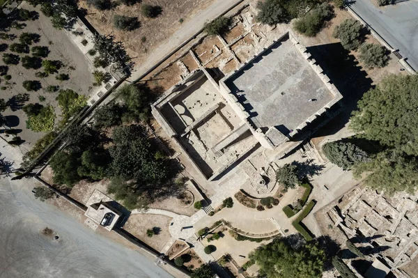 Aerial drone view of Kolossi castle fort landmark in Limassol. Cyprus ancient places. — Stock Photo, Image
