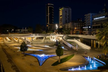 Liberty or eleftheria square Nicosia Cyprus at night