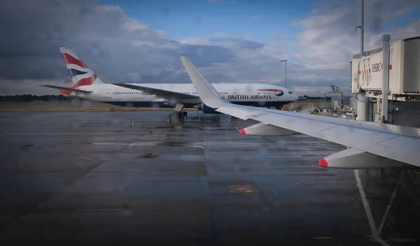 Heathrow England Вересня 2021 Airplane British Airways London Heathrow Airport — стокове фото