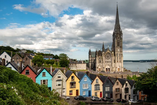 Deck Cards Houses Colmans Cathedral Cobh City Ireland Europe Cork — Fotografia de Stock