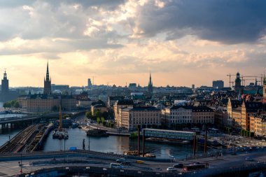 View of Stockholm at sunset