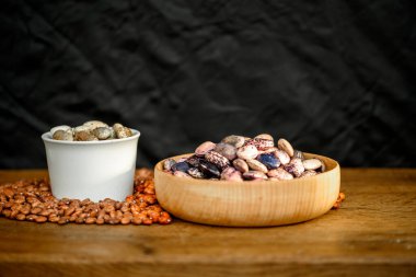 Colorful beans in the cup