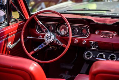 dashboard on display. 07.10.2018., Hungary, Szodliget - Oltimer vintage cars on exhibition.