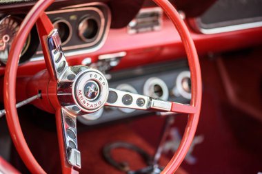 dashboard on display. 07.10.2018., Hungary, Szodliget - Oltimer vintage cars on exhibition.