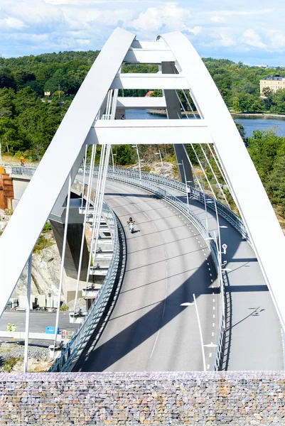 Γέφυρα Svindersviksbron Στη Nacka Κοντά Στη Στοκχόλμη Σουηδία — Φωτογραφία Αρχείου