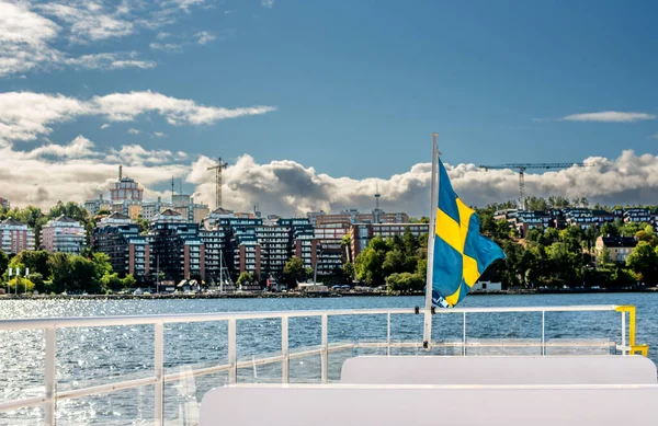 Bandera Sueca Barco — Foto de Stock