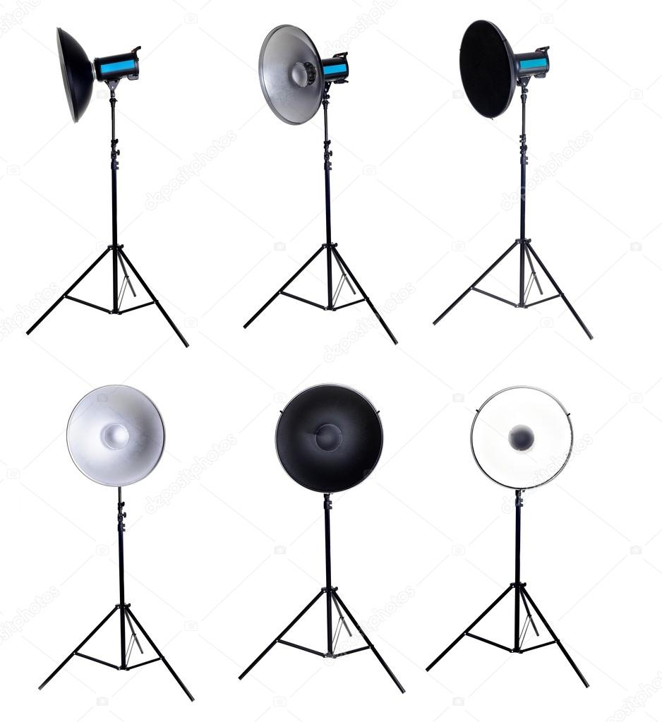 Photo studio equipment beauty dish isolated