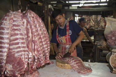 Bangkok, Tayland sep 27: kasap khlong toei Pazar Eylül