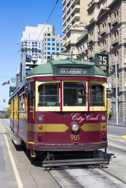 melbourne, Avustralya vintage city daire tramvay