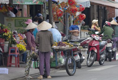 Ho chi minh city, vietnam-Ekim 3: satıcıları ve dükkanlar bui Viyana