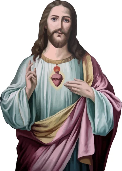 Jesus Christ sacred love peace faith holy heart spirit illustration