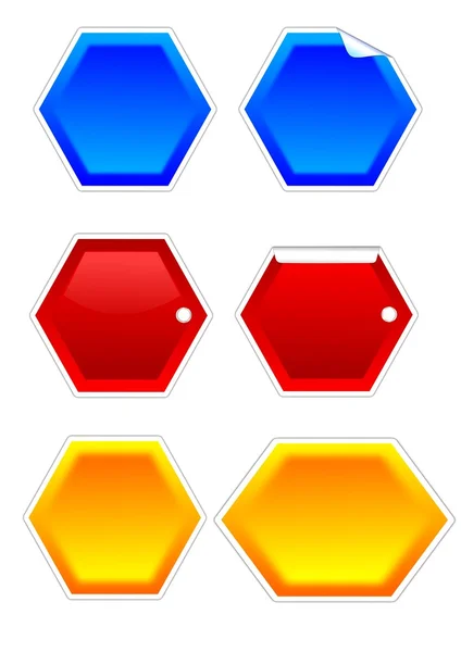 Hexagons as labels — Stock Photo, Image