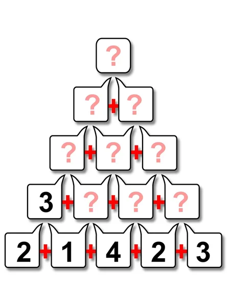 Matematické sčítání pyramida pro děti — Stock fotografie