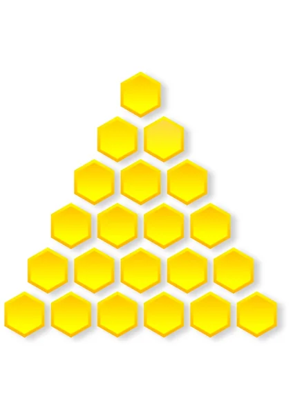 Pyramid of yellow hexagons — Stock Photo, Image