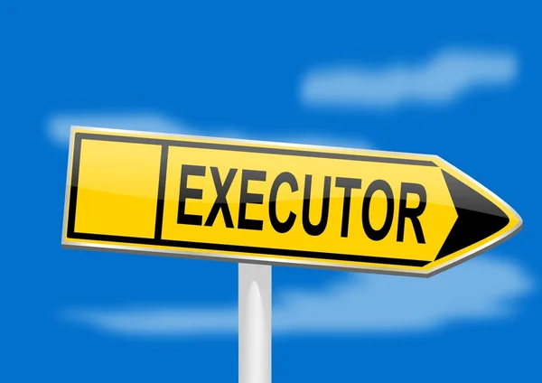 Směrová deska s ukazatelem exekutor — Stock fotografie