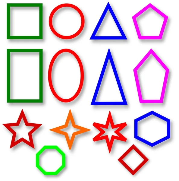 Verschillende kleurrijke geometrische vormen — Stockfoto