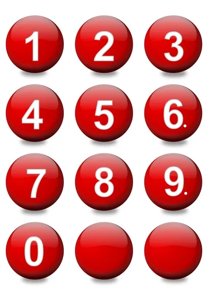 Red balls with white numbers — Stock Photo, Image