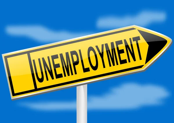 Directional arrow with the inscription unemployment — Stock Photo, Image