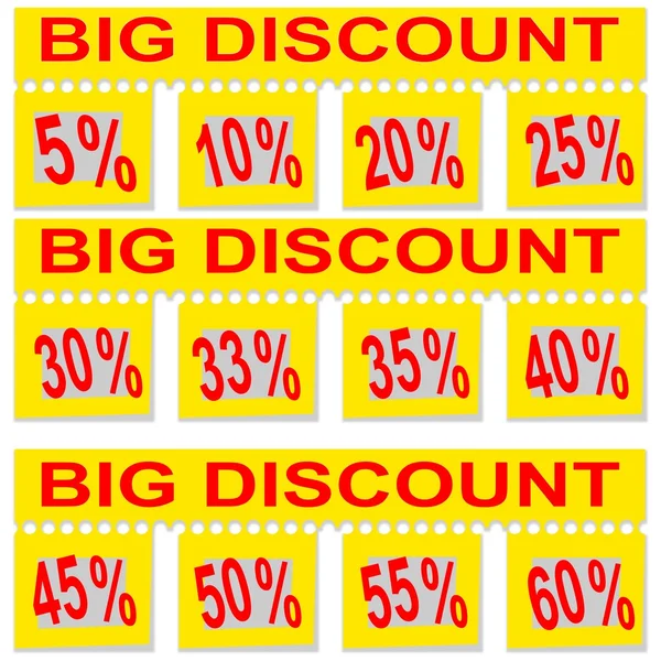 Great special discount percentage on perforated paper — Stock Photo, Image