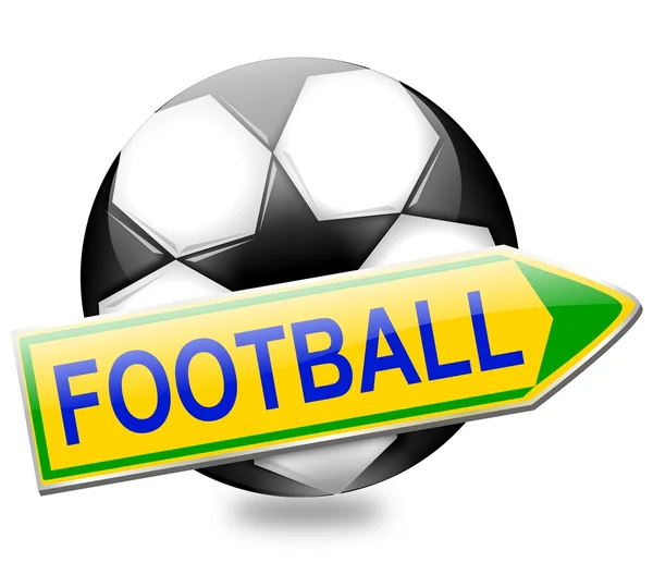 Pfeil und Ball mit Aufschrift Fußball — Stockfoto