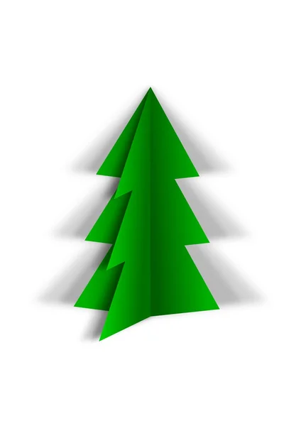 Green Christmas tree on a white background — Stock Photo, Image