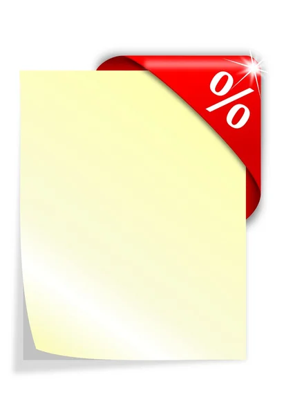 Corner plate with a percent sign — Stock Photo, Image