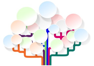 metniniz için ağaç üzerinde renkli baloncuklar