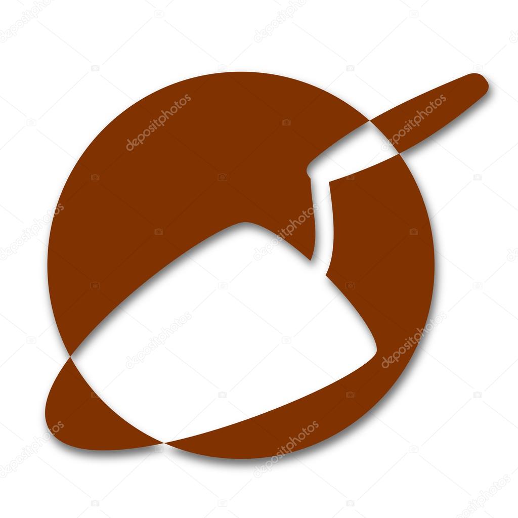 Simple brown logo for bricklayers - illustration