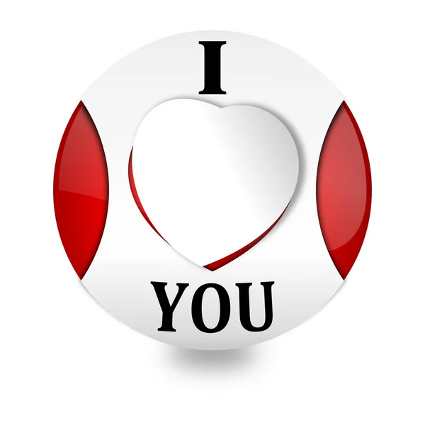 Red ball with hearts and the words i love you — Stock Photo, Image