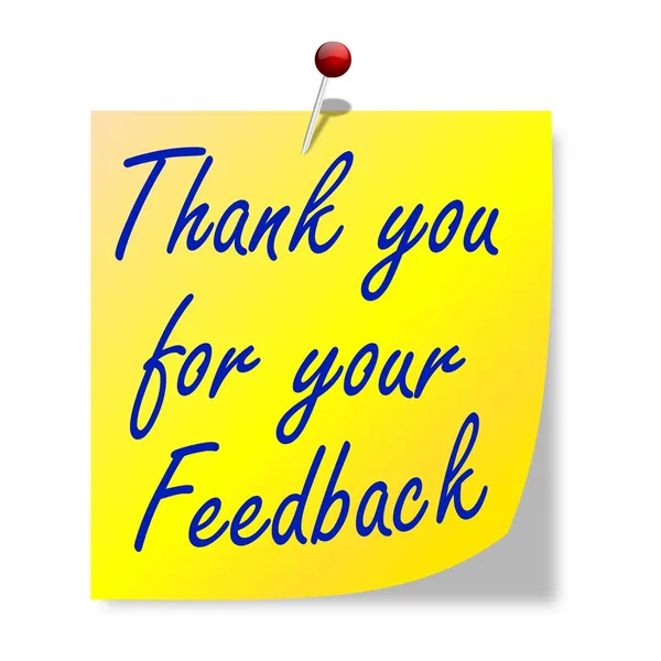 O artigo com as palavras "obrigado pelo seu feedback " — Fotografia de Stock