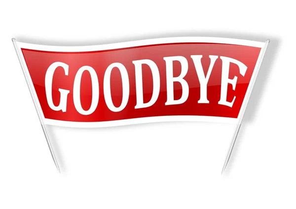 Red banner with the words goodbye — Stock Photo, Image