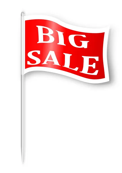 A red flag with the word "big sale" — Stock Photo, Image