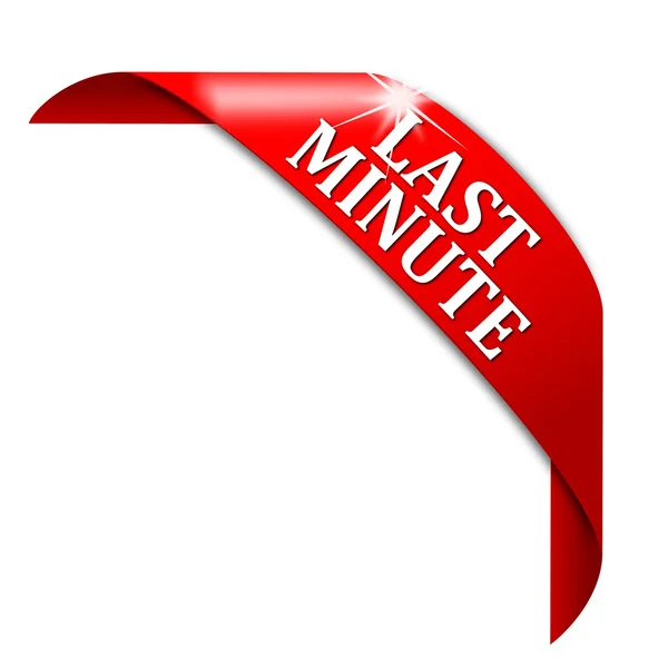 Red corner with the words "last minute" — Stock Photo, Image