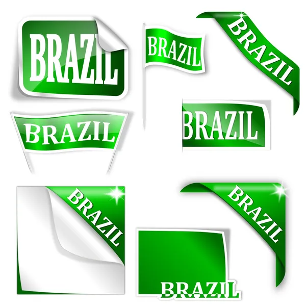 用单词"巴西标签集" — 图库照片