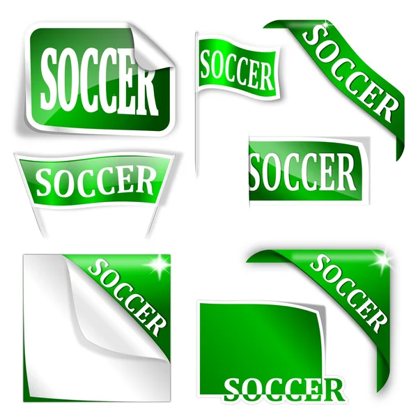 Set of labels with the word "soccer" — Stock Photo, Image