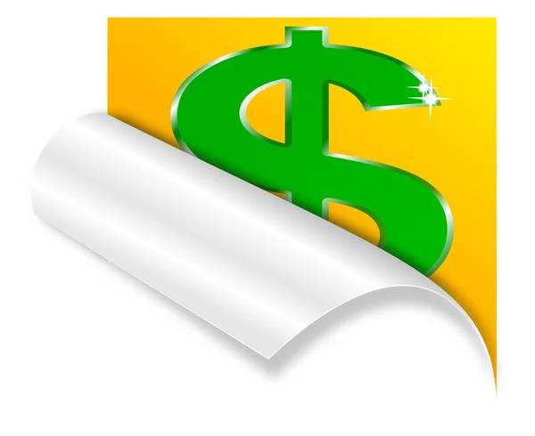 Böjda papper med en "dollar" — Stockfoto