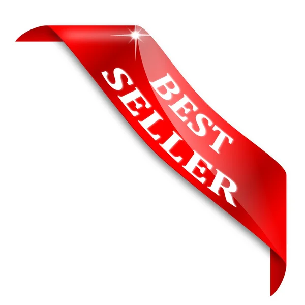 Canto vermelho com as palavras "best-seller " — Fotografia de Stock