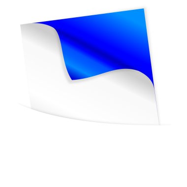 Blue paper with folded corner clipart