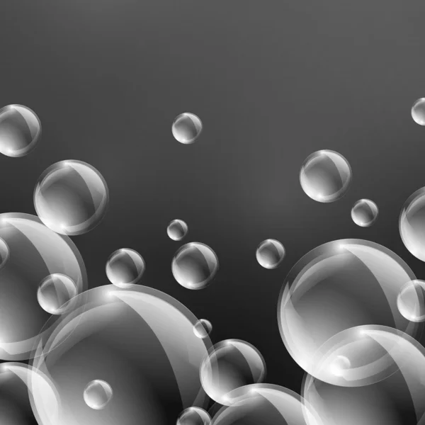 Bubblor på mörk grå bakgrund — Stock vektor